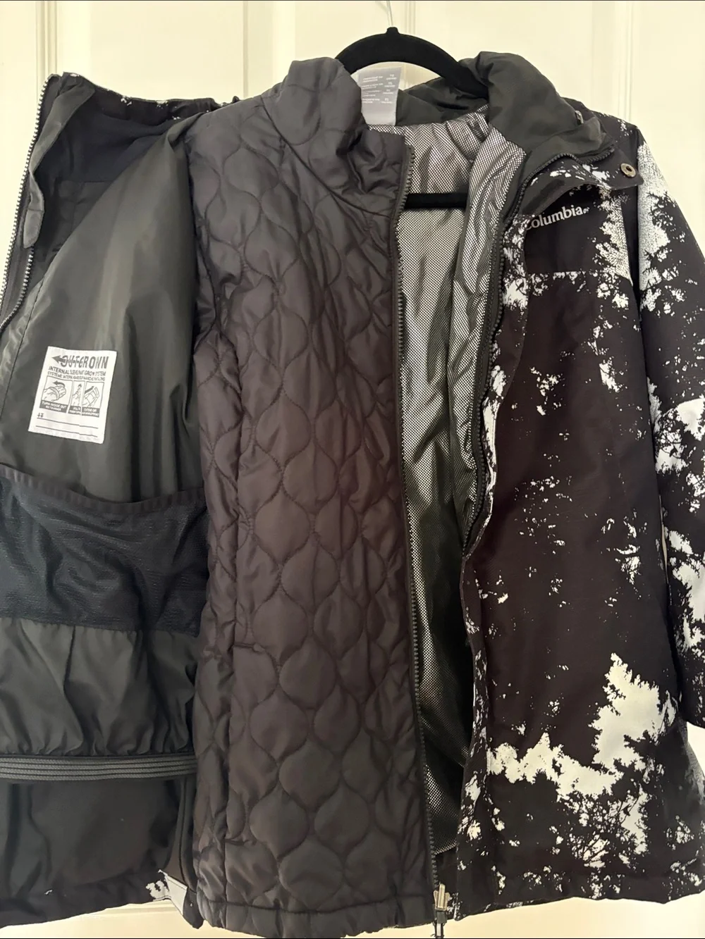 Columbia Whirlwind II Interchange Kids' Black & White Snow Jacket